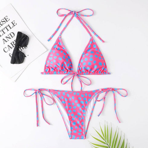 Women's Multicolor Printed Split Swimsuit Bikini